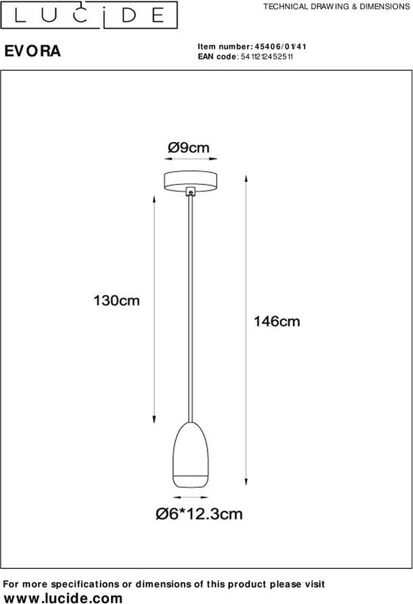 Lucide EVORA - Hanglamp - Ø 10 cm - 1xGU10 - Taupe Tweede kans