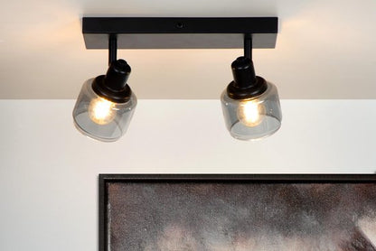Lucide BJORN - Plafondspot (Plafondlamp) - 2xE14 - Zwart Tweede kans