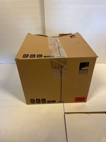 EGLO Montanini-E Vloerlamp - Leeslamp - E27 - E14 - 176 cm - Zwart/Wit Tweede kans