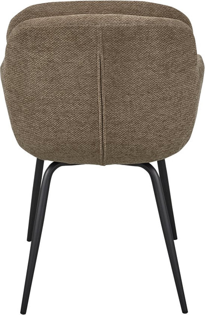 WOOOD Runa Eetkamerstoel - Chenille Stof - Donker Zand - 82x57x59 cm