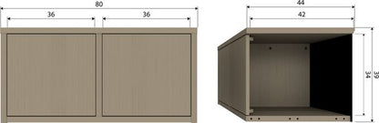 WOOOD Turner Opbergbank - Grenenhout - Mud/Bruin - 39x80x44 cm