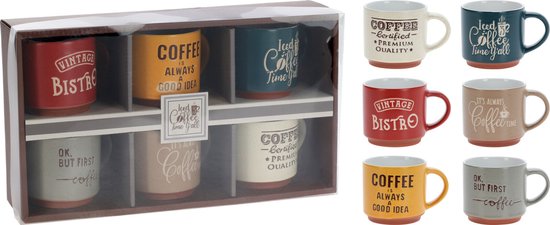 Siaki Koffiemokken - set van 6x stuks