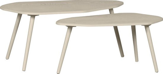 WOOOD Davina Bijzettafels - MDF/Hout - Dust/Beige - Set van 2