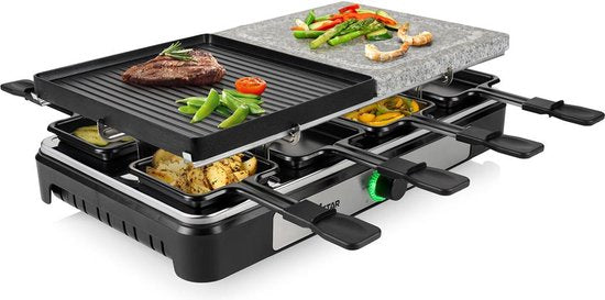 Tristar Gourmetset - RA-2747 - 1400W - Bakplaat 8 personen - 5-in-1 steengrill - Incl 8 pannetjes