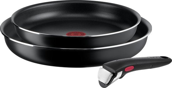 Tefal Ingenio Easy Cook & Clean - Pannenset - 3-delig - Niet Geschikt voor Inductie - Stapelbaar - Afneembare Handgreep