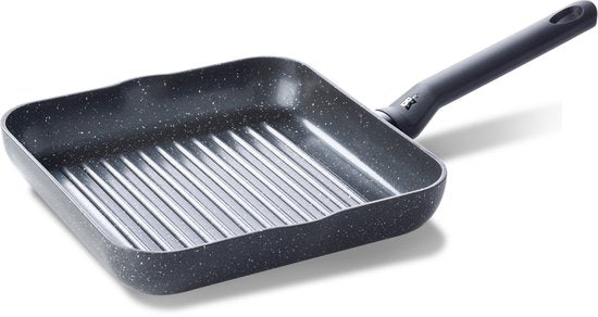 BK Universe Grillpan - 26cm - Inductie Pannen - PFAS-vrije Antikleeflaag - Keramische Bakpan - Ovenbestendig tot 160°c - Zwart