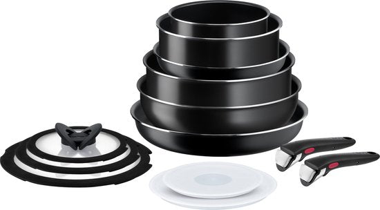 Tefal Ingenio Easy Cook & Clean - Pannenset - 13-delig - Niet Geschikt voor Inductie - Stapelbaar - Afneembare Handgreep