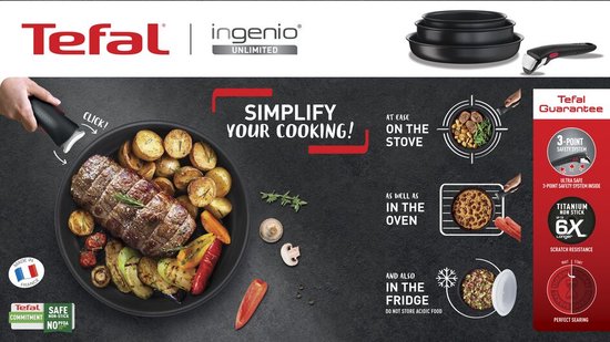 Tefal Ingenio Unlimited - Pannenset - 13-delig - Inductie - Stapelbaar - Afneembare Handgreep - Ruimtebesparend