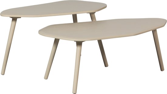 WOOOD Davina Bijzettafels - MDF/Hout - Dust/Beige - Set van 2