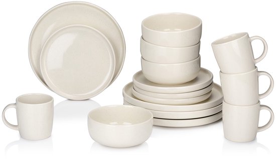 alpina Serviesset 16-Delig - Bordenset 4 Persoons - Aardewerk Servies LET OP! Mist 1 groot bord