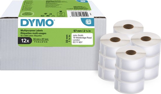 DYMO originele LabelWriter multifunctionele labels | 32 mm x 57 mm |8 met elk 1000 labels