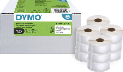DYMO originele LabelWriter multifunctionele labels | 32 mm x 57 mm |8 met elk 1000 labels