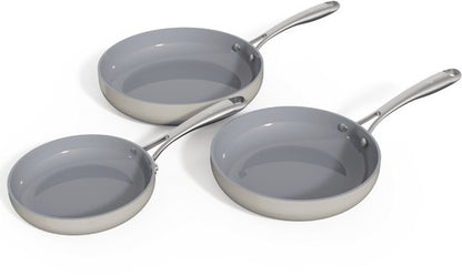 Safecourt Kitchen 3-delige Keramische koekenpan Pannenset - Ø 20, 24, 28 cm Pannen