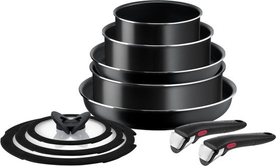 Tefal Ingenio Easy Cook & Clean - Pannenset - 10-delig - Niet Geschikt voor Inductie - Stapelbaar