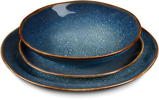 Médard de Noblat - Vertigo Denim - Dinerborden Ø27 cm - 6 delig - Vaatwasmachinebestendig