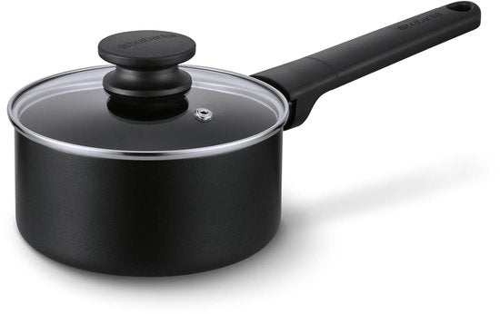 Brabantia VANTA Steelpan / Sauspan - Ø 16cm – Inclusief glazen deksel. Ergonomisch en licht - 100% PFAS vrij