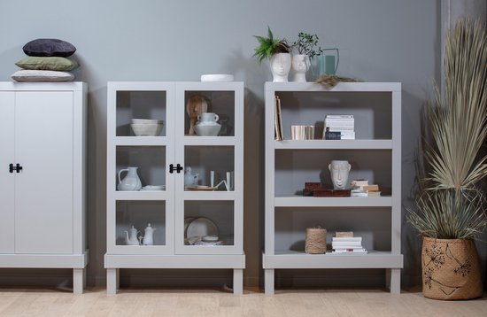 WOOOD Bonk Open Kast - Grenen - Mist - 160x103x37