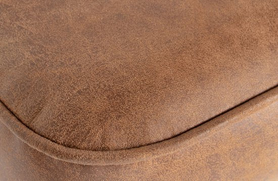 WOOOD Vogue Barstoel - Recycle Leer/Metaal - Cognac/Buin - 89x50x55 cm