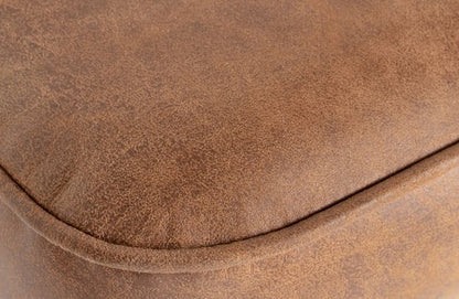 WOOOD Vogue Barstoel - Recycle Leer/Metaal - Cognac/Buin - 89x50x55 cm