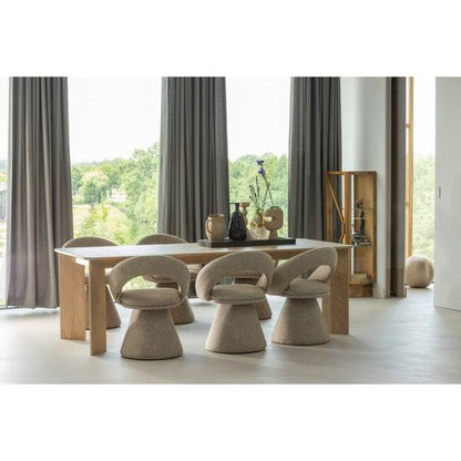 WOOOD Winter Draaibare Eetkamerstoel - Naturel Melange/Beige - 80x63x57 cm