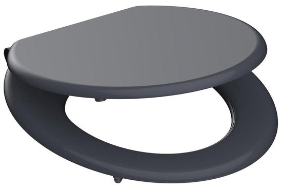 SCHÜTTE WC-Bril 80104 SPIRIT ANTHRAZIT - MDF-Hout - Soft Close - Verchroomde Scharnieren - Belastbaar tot 175 kg - Gelakt - Gesatineerd Antraciet Tweede kans
