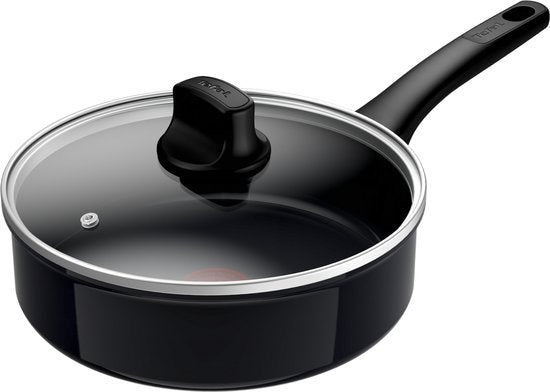 Tefal Revive Black - Hapjespan - Ø24 cm - Met Deksel - Keramisch - PFAS-vrij - Zonder verpakking