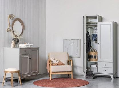 WOOOD Mark Fauteuil - Geweven Stof/Rubberhout - Naturel/Beige - 75x67x82 cm