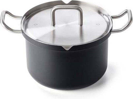 BK Q-linair Master Black Pannenset - 4- Kookpannen - Met Deksels - Zwart