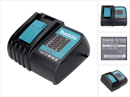 Makita DC 18 SD acculader 7,2 V - 18 V voor Li-Ion accu ( 194533-6 ) ZONDER VERPAKKING!