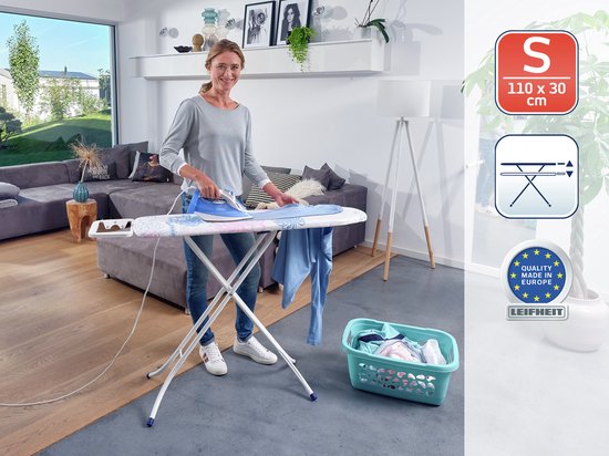 Leifheit strijkplank Classic S Basic - 110 x 30 cm strijkvlak - wit - roze - blauw LET OP! Zonder verpakking