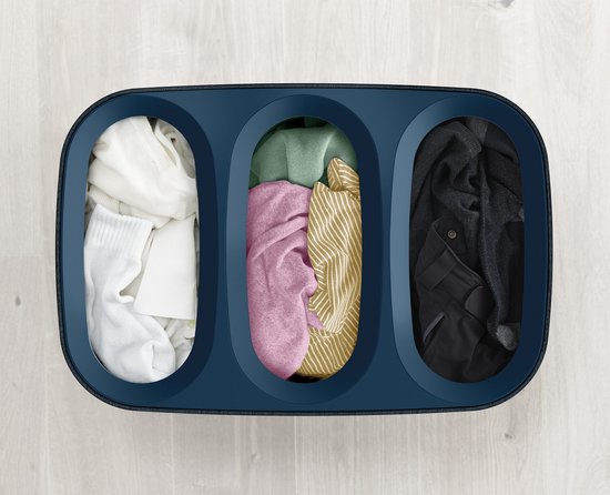 Joseph Joseph Tota Wasmand - 3 Compartimenten – Was Sorteren – 90 Liter - Zwart