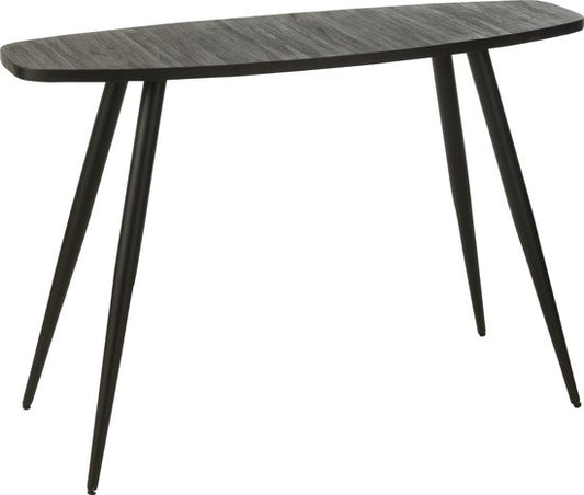 J-Line console Ovaal - hout - zwart