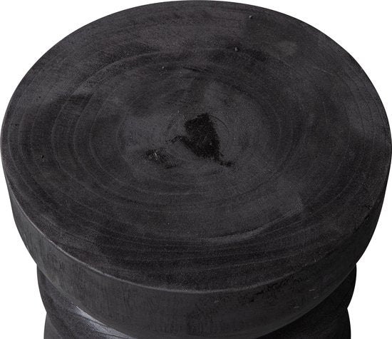 WOOOD Bikkel Kruk - Hout - Zwart - 40x28x28 cm