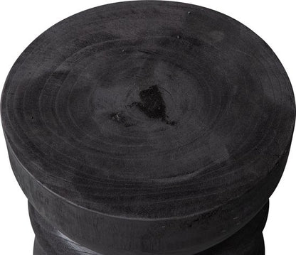 WOOOD Bikkel Kruk - Hout - Zwart - 40x28x28 cm