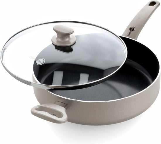 Greenpan Cambridge Bronze Keramische Hapjespan met deksel Ø28cm - 4.2L – PFAS-vrij – Inductie Hapjespan – Ovenbestendig tot 160°C – Vaatwasserbestendig – Snelle opwarming – Koudgrepen – Brons