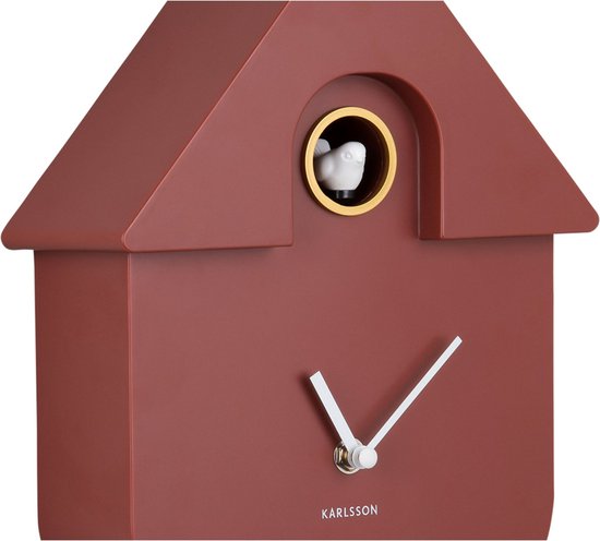 Karlsson Koekoeksklok Modern Cuckoo - Okerrood - 8.5x21.5x41cm - Wandklok Modern