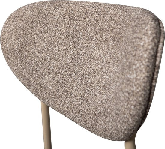 WOOOD Valor Eetkamerstoelen - Polyester - Zand- Set van 2