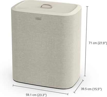 Joseph Joseph Tota Wasmand - 3 Compartimenten – Was Sorteren – 90 Liter - Ecru