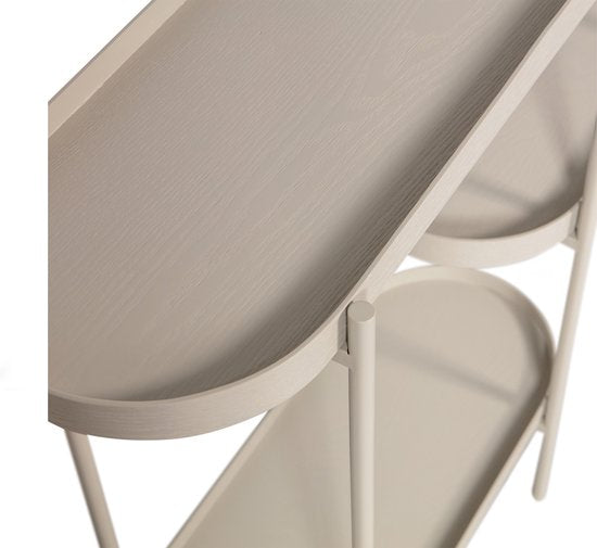 WOOOD Noan Sidetable - Hout/Metaal - Beige - 80x90x28 cm