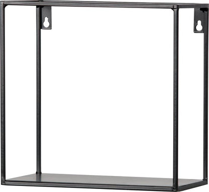 WOOOD Meert Wandplank Kubus - Metaal - Zwart - 30x30x15 cm - Set van 2