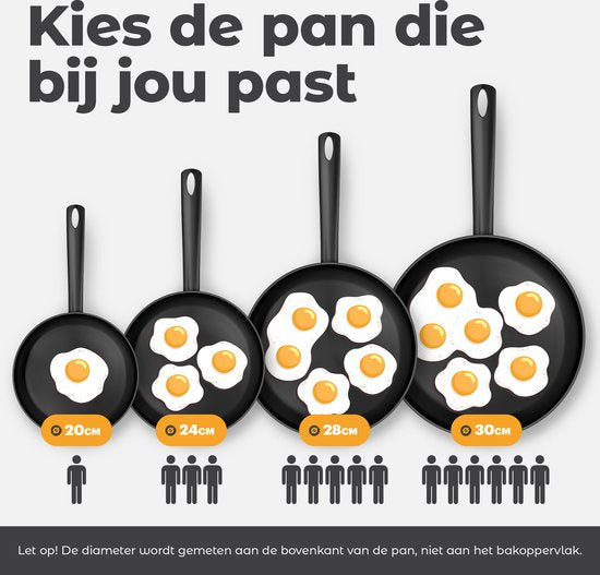 BK Easy Induction Koekenpan 24cm - PFAS-vrije antikleeflaag - Koekenpan inductie ZONDER VERPAKKING
