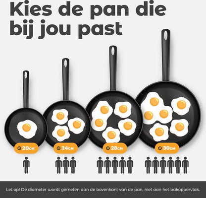 BK Easy Induction Koekenpan 24cm - PFAS-vrije antikleeflaag - Koekenpan inductie ZONDER VERPAKKING
