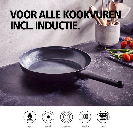 Brabantia VANTA Koekenpan - Ø 24 cm - Ergonomisch en licht - 100% PFAS vrij- Trendy design - 100% gerecycleerd aluminium
