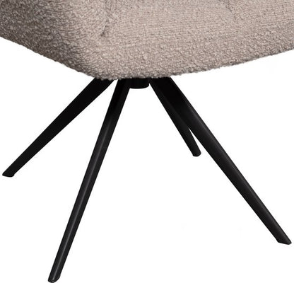 WOOOD Vinny Draaistoel met Armleuningen - Bouclé Stof - Zand/Beige - 89x70x61 cm