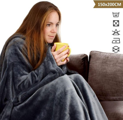 Fleece deken XXL met mouwen - plaid met mouwen - 150x200cm - super zacht, fleece XXL