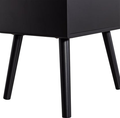 WOOOD Ozzy Nachtkastje - Hout - Zwart - 75x36x30 cm