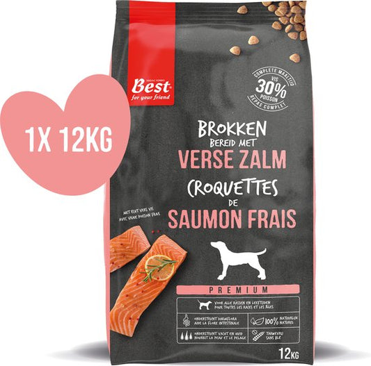 Best For Your Friend by Rosewood - Hondenbrokken - Verse Zalm - Tarwevrij - 1 zak à 12 kg