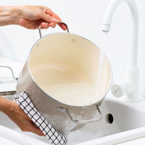 GreenChef Nordics keramische inductie soeppan met deksel 24cm/7.6L - PFAS-vrij - Inductie pan