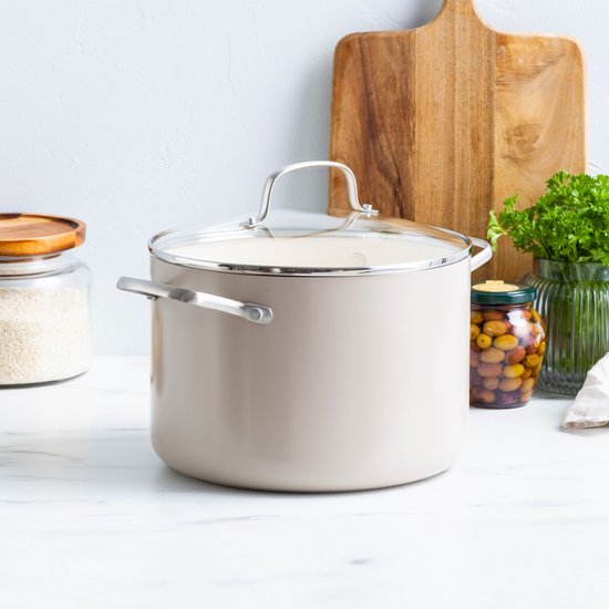 GreenChef Nordics keramische inductie soeppan met deksel 24cm/7.6L - PFAS-vrij - Inductie pan