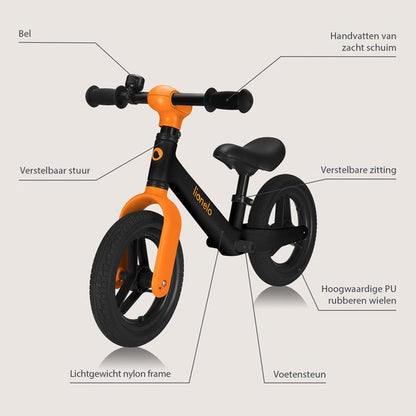 Lionelo Toni Loopfiets – Vanaf 18 mnd – Tot 30 kg – Lichtgewicht 2,3 kg – Verstelbaar Zadel & Stuur – PU Wielen